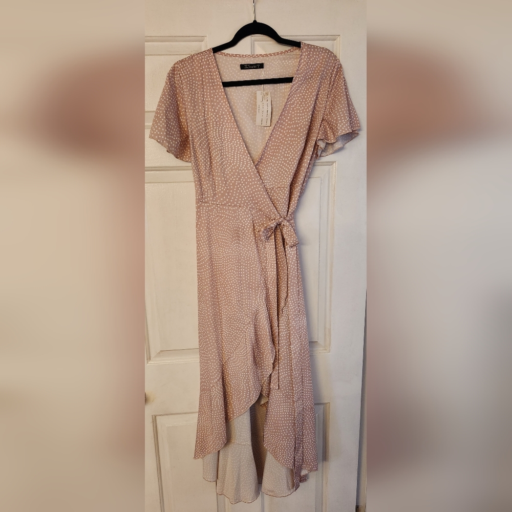 High-low Polka Dot Wrap Dress